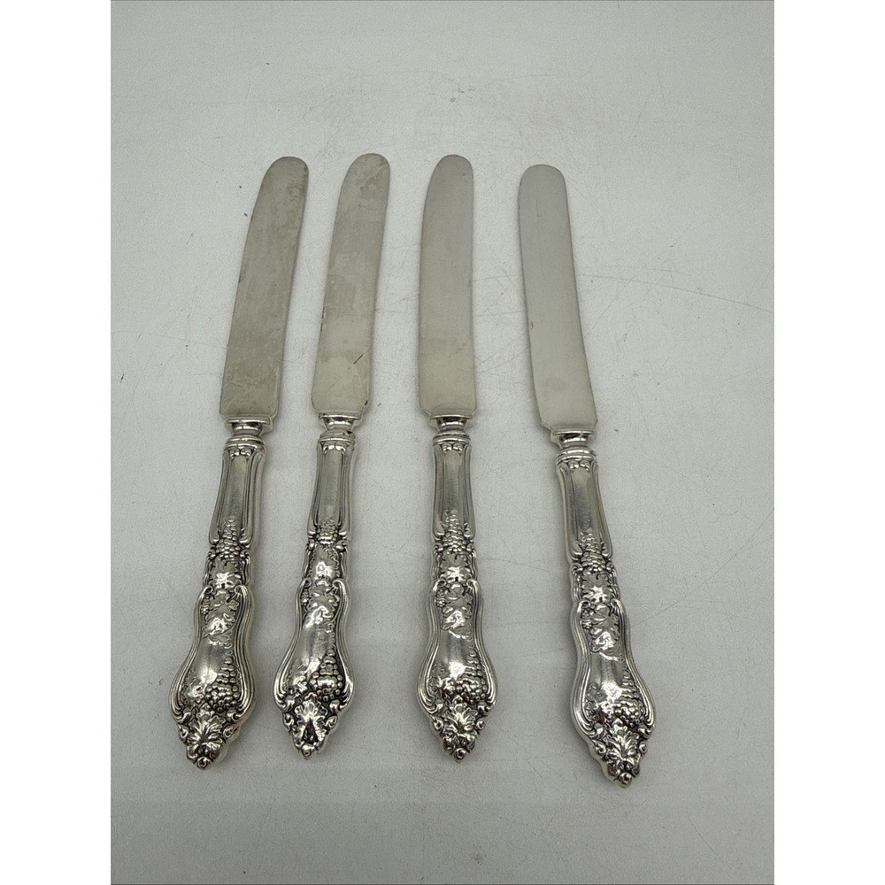Roger & Bros Grape Pattern Triple Plate Flatware 8.75" Butter Spreader Lot of 4